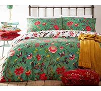 Riva Home - Ensemble de literie - Duvet Set - King - 3 pièces - Polycoton - Verdi - Hypoallergénique - Oiseau, Floral, Fruit - Tissage uni - À fleur - Pendaison de Crémaillère