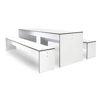Riva Outdoor Set 1 table & 2 bancs Taupe Conmoto - 4260476348549