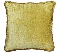Riva Paoletti Astbury Housse De Coussin - Ocre Jaune - Chenille Métallique Style Tissu - Frangées Arêtes - Cachée Zip De Fermeture - 100% Polyester - 50 X 50 Cm (20" X 20" Pouces) - Conçu Au Royaume-U