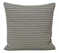 Riva Paoletti Coussin Rempli Géométrique Texturé Nid D'Abeille Design - Couteau Bordures - Lavable Machine - 100% Polyester - 45 X 45 Cm (18" X 18" Pouces) - Conçu Au Royaume-Uni, Polyester, Argent, 4