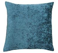 Riva Paoletti Hampton Square Housse De Coussin - Bleu Paon - Chenille Métallique Style Tissu - Cachée Zip De Fermeture - Couteau Bordures - 100% Polyester - 50 X 50 Cm (20" X 20" Pouces) - Conçu Au Ro