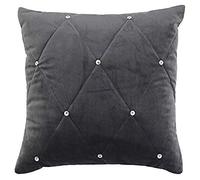 Riva Paoletti Nouveau Coussin Rempli De Gris - Diamante Cristal Paillettes - Matelassée Géométrique Design - Cachée Fermeture À Glissière - 100% Polyester - 55 X 55 Cm (22" X 22" Pouces), Polyester, É