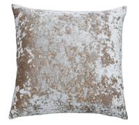 Riva Paoletti Verona Coussin Square - Oyster Beige - Velvet Feel - Crushed Velvet Look - Zip Caché Design - 100% Polyester - 55 X 55 Cm (22" X 22" Pouces) - Conçu Au Royaume-Uni