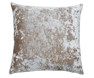 Riva Paoletti Verona Coussin Square - Oyster Beige - Velvet Feel - Crushed Velvet Look - Zip Caché Design - 100% Polyester - 55 X 55 Cm (22" X 22" Pouces) - Conçu Au Royaume-Uni