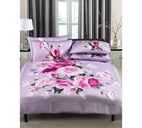 Riva Paoletti Windsor Super King Housse De Couette - Heather Purple - Conception Imprimer Fleur Rose - 300 Nombre De Fils - 100% Coton - Lavable Machine - 260 X 220 Cm (102" X 87" Pouces)