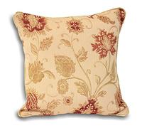 Riva Paoletti Zurich Plume Rempli Coussin Crème - Conception Florale Décorative Jacquard - Canalisé Edges - Réversible - 100 Cas (18" X 18" Pouces) - Conçu Au Royaume-Uni, Polyester, Champagne, 45 X 4