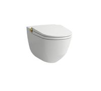 Riva wc lavant avec abattant, couleurs: céramique blanc mat, bouton gold brossé - LAUFEN H8206917620001
