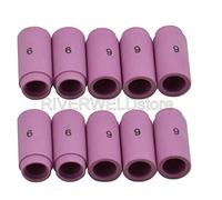 RIVERWELD Accessoires de chalumeau de soudure TIG - Gobelets céramiques de buse en alumine - 13N10, 6#, Orifice 9,5mm - Adaptés pour PTA, DB, SR, WP 9, 17, 18, 20, 25, 26 - Pack de 10