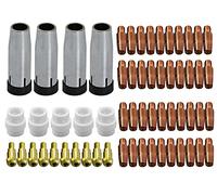 RIVERWELD Accessoires de soudure MIG MAG CO₂, électrodes contact M6 1,0mm 140.0242 et 0,8mm 140.0051, buse gaz conique et support pointe pour torche 24KD MB24, 59 pièces