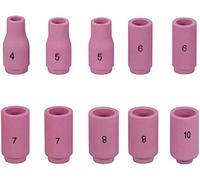 RIVERWELD Bouteilles en céramique d'alumine pour soudure TIG Buses 13N08 4#, 13N09 5#, 13N10 6#, 13N11 7#, 13N12 8#, 13N13 10# chalumeau de soudure TIG SR WP 9 17 18 20 25 26 10 pièces
