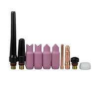 RIVERWELD Buses en Alumine Coupes en Céramique TIG Extérieur et Intérieur 90º 10N50 6,5mm Corps de Collet 10N24 10N32 2,4mm 57Y02 18CG kit pour SR WP 17 18 26 Torche de Soudage TIG 10pcs