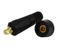 RIVERWELD Câble pour torche de soudage TIG eu de fiche et prise pour connecteur de soudage DKJ10-25 & DKZ10-25 200A Connecteur Raccord rapide style Dinse en couleur noire 2 pièces