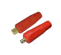 RIVERWELD Câble pour torche de soudage TIG eu de fiche et prise pour connecteur de soudage DKJ10-25 & EDKL10-25 200A Connecteur Raccord rapide style Dinse en couleur rouge 2 pièces