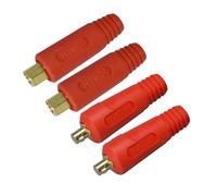 RIVERWELD Câble pour torche de soudage TIG eu de fiche et prise pour connecteur de soudage DKJ10-25 & EDKL10-25 200A Connecteur Raccord rapide style Dinse en couleur rouge 4 pièces