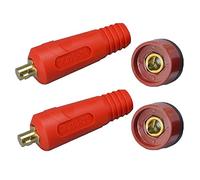 RIVERWELD Câble pour torche de soudage TIG eu de fiche et prise pour connecteur de soudage DKJ10-25 & DKZ10-25 200A Connecteur Raccord rapide style Dinse en couleur rouge 4 pièces
