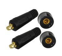 RIVERWELD Câble pour torche de soudage TIG eu de fiche et prise pour connecteur de soudage DKJ10-25 & DKZ10-25 200A Connecteur Raccord rapide style Dinse en couleur noire 4 pièces