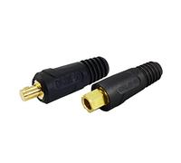 RIVERWELD Câble pour Torche de Soudage TIG eu de Fiche et Prise pour Connecteur de Soudage DKJ35-50 & EDKL35-50 315A Connecteur Raccord Rapide style Dinse en de Couleur et Noire 2 pièces