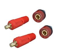 RIVERWELD Câble pour Torche de Soudage TIG eu de Fiche et Prise pour Connecteur de Soudage DKJ35-50 & DKZ35-50 315A Connecteur Raccord Rapide style Dinse en de Couleur Rouge 4 pièces