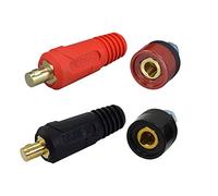 RIVERWELD Câble pour Torche de Soudage TIG eu de Fiche et Prise pour Connecteur de Soudage DKJ35-50 & DKZ35-50 315A Connecteur Raccord Rapide style Dinse en de Couleur Rouge et Noire 4 pièces