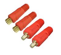 RIVERWELD Câble pour Torche de Soudage TIG eu de Fiche et Prise pour Connecteur de Soudage DKJ35-50 & EDKL35-50 315A Connecteur Raccord Rapide style Dinse en de Couleur et Rouge 4 pièces