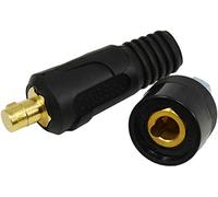 RIVERWELD Câble pour Torche de Soudage TIG eu de Fiche et Prise pour Connecteur de Soudage DKJ35-50 & DKZ35-50 315A Connecteur Raccord Rapide style Dinse en Couleur Noire 2 pièces