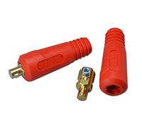 RIVERWELD Câble pour Torche de Soudage TIG Fiche de Connecteur de Soudage DKJ10-25 200A Connecteur Raccord Rapide style Dinse en Couleur Rouge 2 pièces