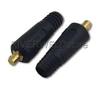 RIVERWELD Câble pour Torche de Soudage TIG Fiche de Connecteur de Soudage DKJ10-25 200A Connecteur Raccord Rapide style Dinse en Couleur Noire 2 pièces