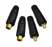 RIVERWELD Câble pour torche de soudage TIG Fiche de Connecteur de Soudage DKJ10-25 & EDKL10-25 200A Connecteur Raccord rapide style Dinse en couleur noire 4 pièces
