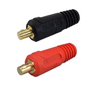 RIVERWELD Câble pour Torche de Soudage TIG Fiche de Connecteur de Soudage DKJ35-50 315A Connecteur Raccord Rapide style Dinse en de Couleur Rouge et Noire 2 pièces
