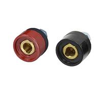 RIVERWELD Câble pour Torche de Soudage TIG Prise du Connecteur de Soudage DKZ10-25 200A Connecteur Raccord Rapide style Dinse en de Couleur Rouge et Noire 2 pièces