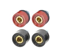 RIVERWELD Câble pour Torche de Soudage TIG Prise du Connecteur de Soudage DKZ10-25 200A Connecteur Raccord Rapide style Dinse en de Couleur Rouge et Noire 4 pièces