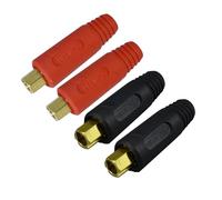 RIVERWELD Câble pour Torche de Soudage TIG Prise du Connecteur de Soudage EDKL10-25 200A Connecteur Raccord Rapide style Dinse en Couleur Rouge et Noire 4 pièces