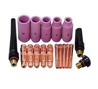 RIVERWELD Corps de Collet Buses en Alumine Coupes en Céramique TIG 10N série Capuchons arrière pour torche TIG 57Y02 57Y03 57Y04 pour QQ300 PTA DB SR WP 17 18 26 Torche de Soudage TIG 18pcs