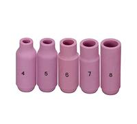 RIVERWELD Corps de Collet Buses en Alumine Coupes en Céramique TIG 10N50 4# 6,5mm, 10N49 5# 8,0mm, 10N48 6# 9,5mm, 10N47 7# 11,0mm, 10N46 8# 12,5mm pour SR WP 17 18 26 Torche de Soudage 5pcs