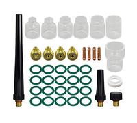 RIVERWELD Corps de Collet Diffuseur de Gaz TIG 13N 45V série Coupes en Verre Transparent Buse en Quartz 10# 16,0mm, 12# 20,0mm 4#~8# 53N série pour SR WP 9 20 25 Torche de Soudage TIG 39pcs