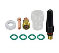 RIVERWELD Corps de Collet pour Diffuseur de Gaz Compact TIG 17GL332 10N24S 2,4mm Coupelles-Buses en Quartz Transparent #12 21.0mm pour QQ300 PTA DB SR WP 17 18 26 Torche de Soudage TIG