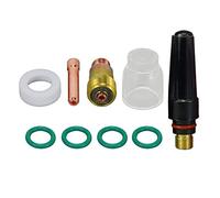 RIVERWELD Corps de Collet pour Diffuseur de Gaz Compact TIG 17GL332 10N24S 2,4mm Coupes en Verre Transparent Buse en Quartz #7 11,0mm 53N61 pour QQ300 SR WP 17 18 26 Torche de Soudage TIG 9pcs