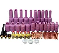 RIVERWELD Corps de Collet pour Diffuseur de Gaz TIG 10N 45V Série Grand Diamètre Long Buses en Céramique D'alumine 10N 54N Série pour QQ300 DB SR WP 17 18 26 Torche de Soudage TIG 50pcs