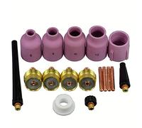 RIVERWELD Corps de Collet pour Diffuseur de Gaz TIG 45V 13N Jumbo Grand Diamètre Buses en Alumine Coupes en Céramique 57N75 57N74 53N88 53N87 53N89 pour SR WP 9 20 25 Torche de Soudage TIG 17pcs