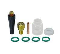 RIVERWELD Corps de Collet pour Diffuseur de Gaz TIG 45V43 13N22 1,6mm Coupes en Verre Transparent Buse en Quartz 53N60 6# 9,5mm 41V35 598882 pour SR WP 9 20 25 Torche de Soudage TIG 9pcs