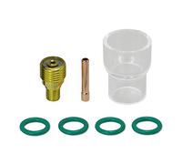RIVERWELD Corps de Collet pour Diffuseur de Gaz TIG 45V44 13N23 2,4mm Coupes en Verre Transparent Buse en Quartz #12 20.0mm pour SR WP 9 20 25 Torche de Soudage TIG 7pcs