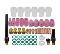 RIVERWELD Corps de Collet pour Diffuseur de Gaz TIG Coupes en Céramique 17CB20 17GL 10N 53N 13N série Coupes en verre transparent Buse en quartz pour SR WP 17 18 26 Torche de Soudage TIG 55pcs