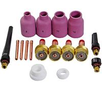 RIVERWELD Corps de Collet pour Diffuseur de Gaz TIG Jumbo Grand Diamètre 45V 10N Buses en Alumine Coupes en Céramique 57N75 57N74 53N88 53N87 pour SR WP 17 18 26 Torche de Soudage TIG 17pcs
