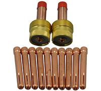 RIVERWELD Corps de Collet pour Diffuseur de Gaz TIG Jumbo Grand Diamètre 45V64 10N24 2.4mm Kit d'assortiment pour QQ300 PTA DB SR WP 17 18 26 Torche de Soudage TIG 12pcs