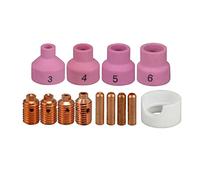 RIVERWELD Corps de Collet TIG 53N2 Série 53N17/53N15 (0,5 mm) 53N18/53N16 (1,0 mm) 53N19/53N14 (1,6 mm) 24CB332/24C332 (2,4 mm) pour la torche de soudure TIG SR, WP 24. Paquet de 13 pièces