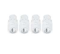 RIVERWELD Coupes en Verre Transparent Buse en Quartz 13N10 6# 9.5mm 13NQ10-6# pour SR WP 9 17 18 20 25 26 Torche de Soudage TIG 4pcs