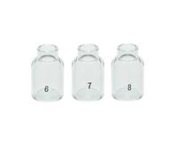 RIVERWELD Coupes en Verre Transparent Buse en Quartz 53N60 6# 9.5mm, 53N61 7# 11.00mm, 53N61S 8# 12.5mm Kit d'assortiment pour SR WP 9 17 18 20 25 26 Torche de Soudage TIG 3pcs