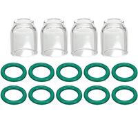 RIVERWELD Coupes en Verre Transparent Buse en Quartz 53N60 6# 9.5mm Orifice pour SR WP 9 17 18 20 25 26 Torche de Soudage TIG 2pcs