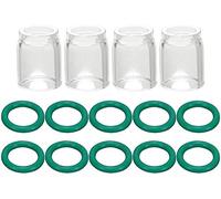 RIVERWELD Coupes en Verre Transparent Buse en Quartz 53N61S 8# 12.5mm Orifice pour SR WP 9 17 18 20 25 26 Torche de Soudage TIG 14pcs