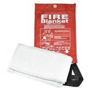 RIVERWELD Couverture Anti-Feu 1m x 1m - Protection Incendie Maison/Cuisine/Voiture - Ignifuge Norme EN 1869 - Pour Cheminée, Camping & BBQ